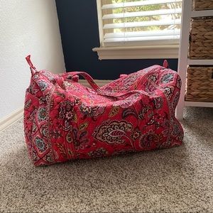 Vera Bradley duffle tote carry all overnight weekender bag pink paisley